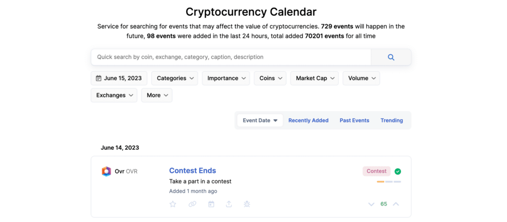 coindar crypto calendar