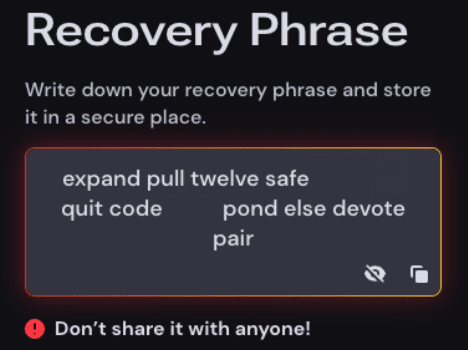 recover phrase example