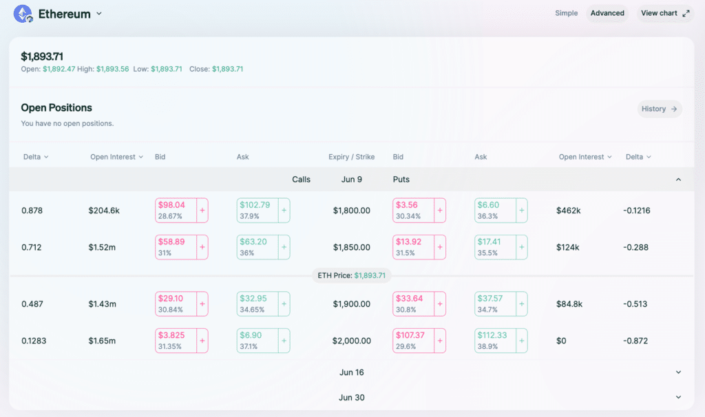 lyra finance interface