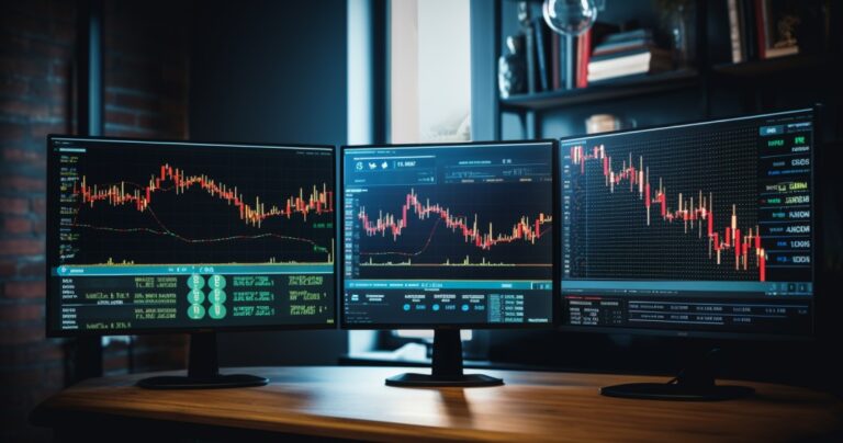 monitors crypto charts