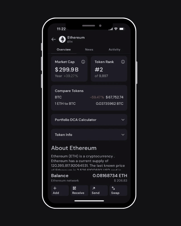 tastycrypto wallet app market cap view