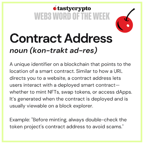 Contract address defined - tastycrypto W3WOW
